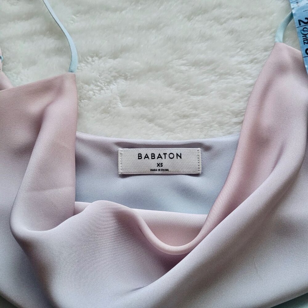 Aritzia Babaton Cowlneck Camisole in Blurry Flows Blue Sz XS - Picture 5 of 9